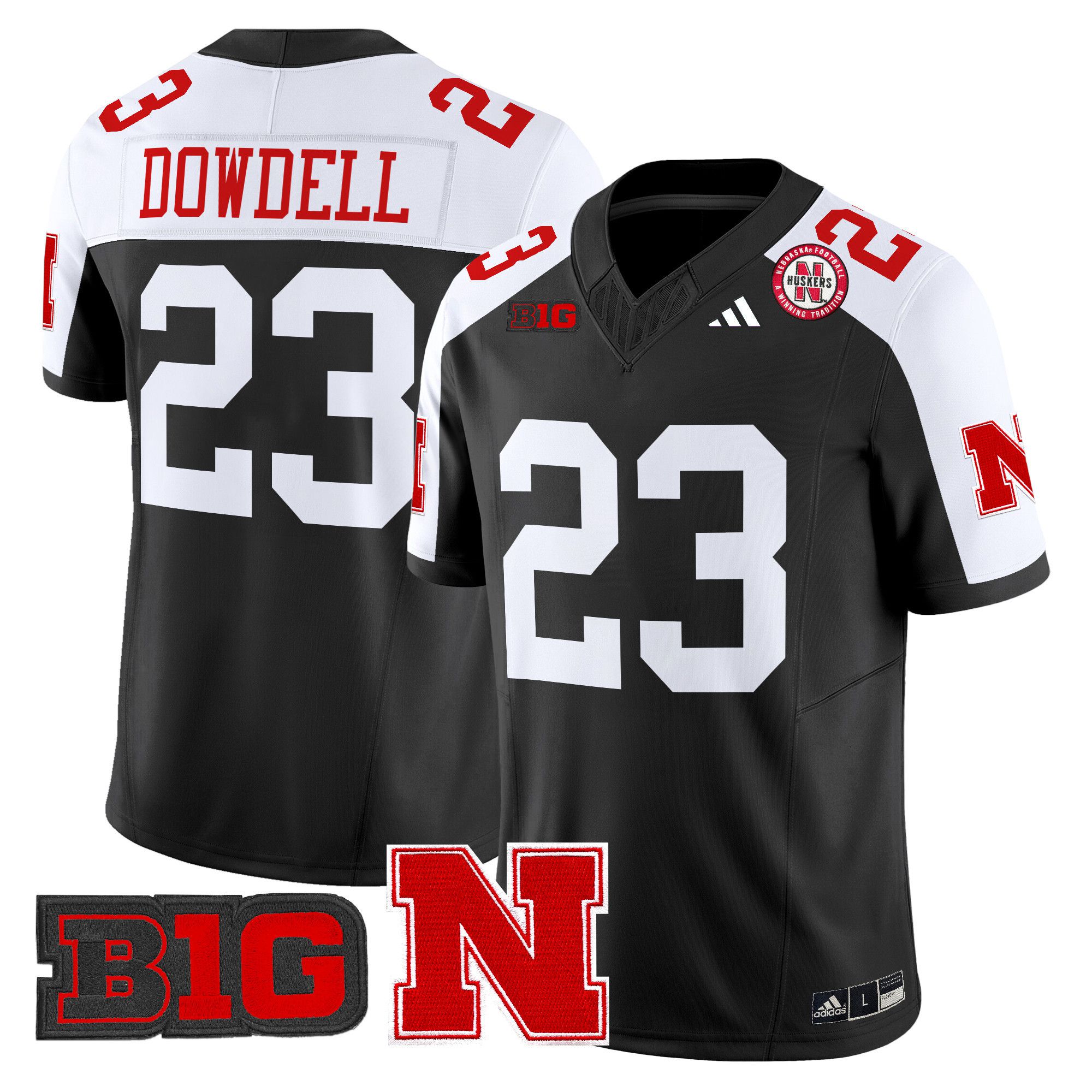 Men Nebraska Cornhuskers #23 Dowdell Black 2024 Vapor Limited NCAA Jersey